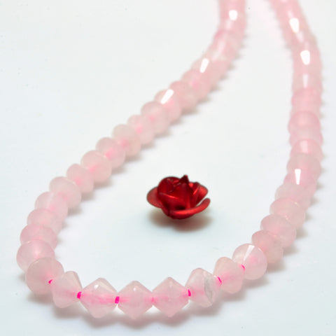 YesBeads Natural Rose Quartz faceted disc rondelle beads gemstone wholesale jewelry making 15"