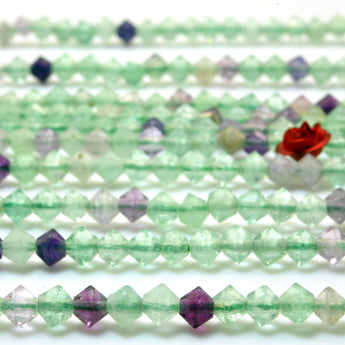 YesBeads Natural Fluorite faceted disc rondelle beads green gemstone wholesale jewelry making 15"