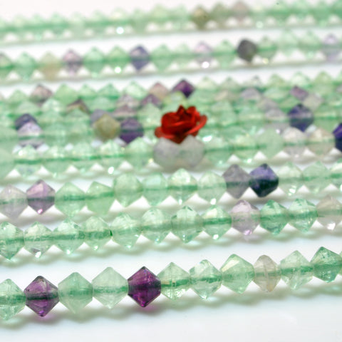 YesBeads Natural Fluorite faceted disc rondelle beads green gemstone wholesale jewelry making 15"