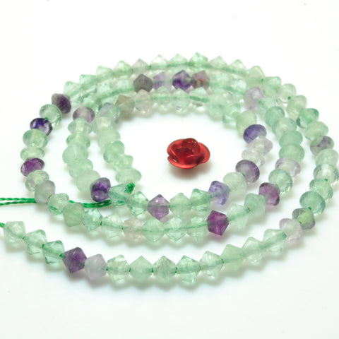 YesBeads Natural Fluorite faceted disc rondelle beads green gemstone wholesale jewelry making 15"
