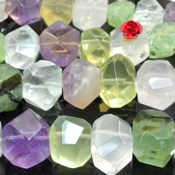 YesBeads Natural Mix Crystal Quartz gemstones nugget chunks beads wholesale jewelry 15"
