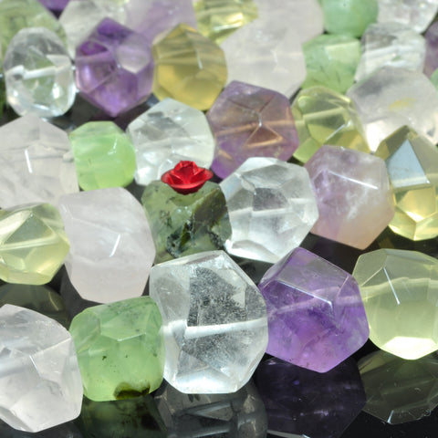 YesBeads Natural Mix Crystal Quartz gemstones nugget chunks beads wholesale jewelry 15"