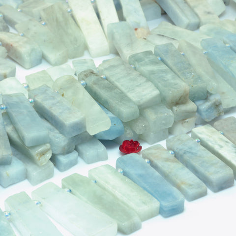 YesBeads Natural Aquamarine smooth slabs slices nugget beads gemstone wholesale jewelry 16"
