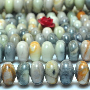 YesBeads Natural Picasso Jasper smooth rondelle beads wholesale gemstone jewelry 15"