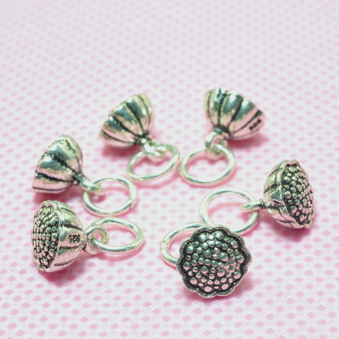 YesBeads 925 Sterling silver lotus seed charms vintage silver pendant charm beads wholesale jewelry findings