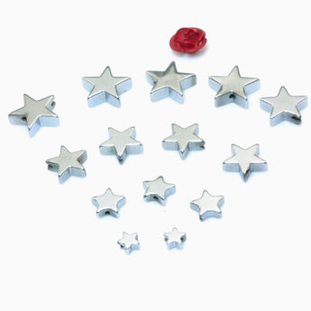 YesBeads Antique silver plated hematite smooth star spacers connector beads findings wholesale jewelry