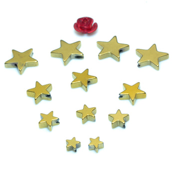 YesBeads Gold plated hematite smooth star spacers connector beads findings wholesale jewelry