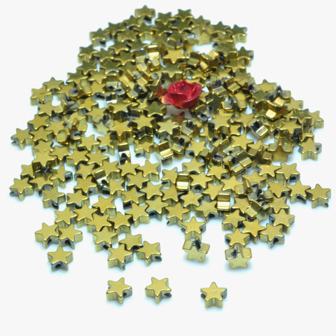 YesBeads Gold plated hematite smooth star spacers connector beads findings wholesale jewelry