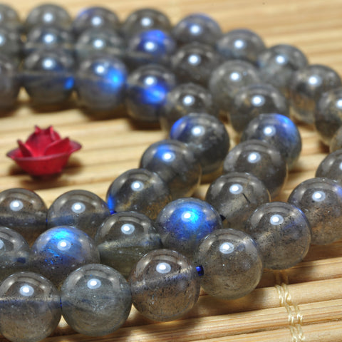 YesBeads Natural Labradorite AA grade smooth loose round beads gemstone wholesale jewelry 6mm 15"