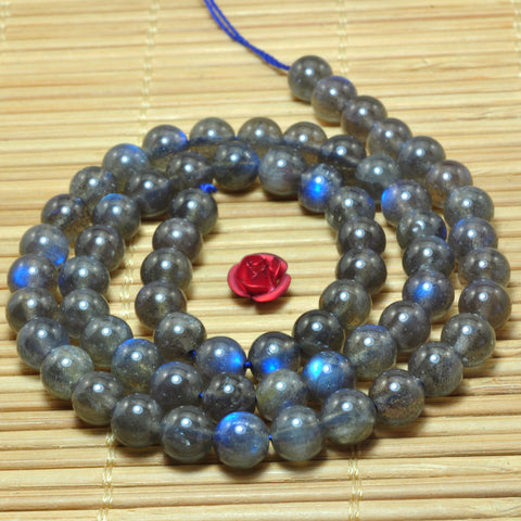 YesBeads Natural Labradorite AA grade smooth loose round beads gemstone wholesale jewelry 6mm 15"