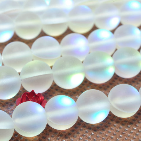 YesBeads Mystic aura quartz crystal matte round loose beads wholesale jewelry making