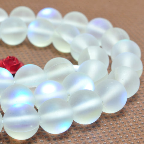 YesBeads Mystic aura quartz crystal matte round loose beads wholesale jewelry making