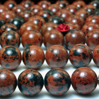 Natural Mahogany Obsidian smooth round beads loose stone wholesale gemstone for jewelry making bracelet necklace diy