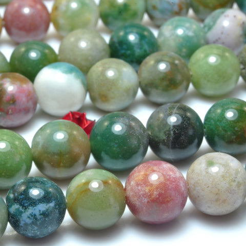 YesBeads Natural Indian Agate smooth round beads wholesale gemstone jewelry 10mm
