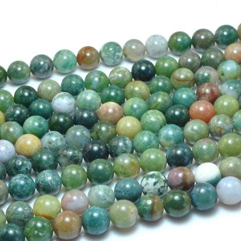 YesBeads Natural Indian Agate smooth round beads wholesale gemstone jewelry 8mm