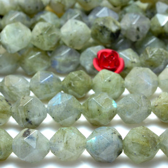 Natural Labradorite star cut faceted nugget beads wholesale gemstone jewelry 15"