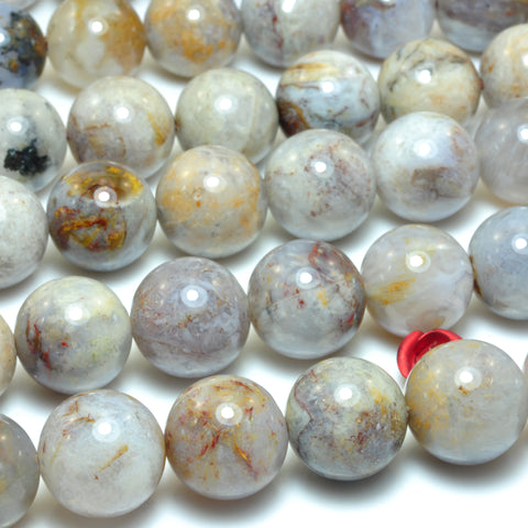 YesBeads Natural Pietersite smooth round loose beads light gemstone wholesale jewelry 15"