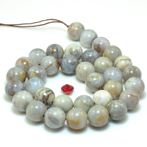 YesBeads Natural Pietersite smooth round loose beads light gemstone wholesale jewelry 15"