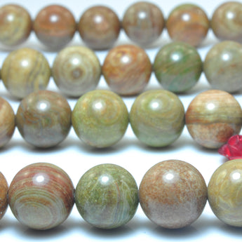 YesBeads Natural Rainbow Zebra Jasper stone smooth round beads wholesale gemstone 15"