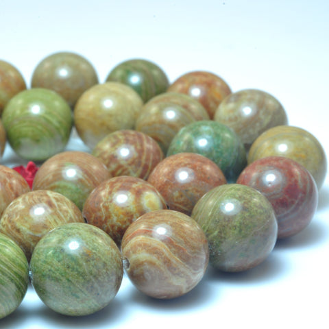 YesBeads Natural Rainbow Zebra Jasper stone smooth round beads wholesale gemstone 15"