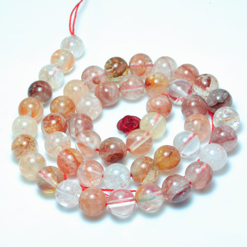 Natural Red Hematoid Quartz Crystal smooth round beads wholesale gemstone jewelry