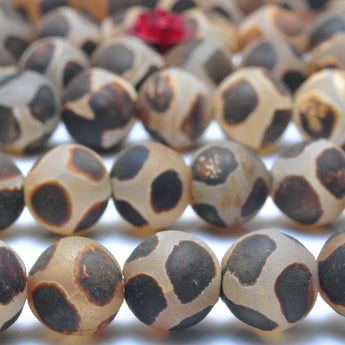 Tibetan Agate Dzi turtleback agate matte round beads wholesale gemstone jewelry making bracelet necklace diy