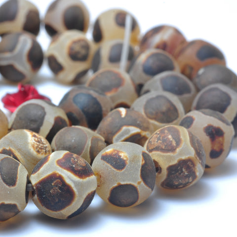 Tibetan Agate Dzi turtleback agate matte round beads wholesale gemstone jewelry making bracelet necklace diy