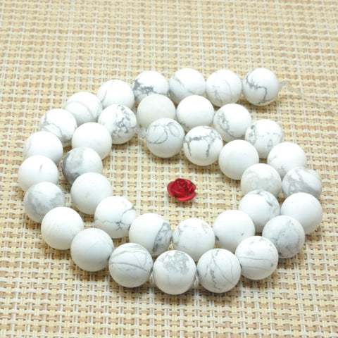 YesBeads Natural White Howlite matte round loose beads wholesale gemstone jewelry 4mm-16mm 15"