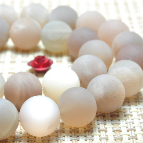 Natural Gray Moonstone matte round beads gemstone wholesale jewelry making bracelet necklace diy