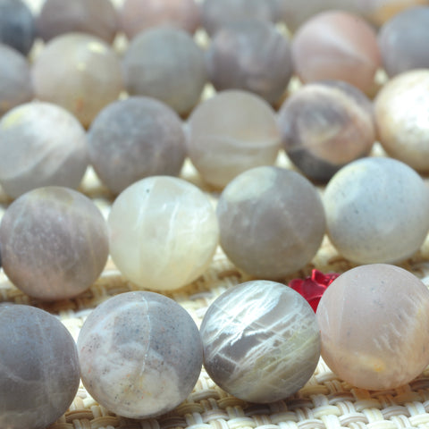 YesBeads Natural Sunstone matte round loose beads wholesale gemstone jewelry making 15"