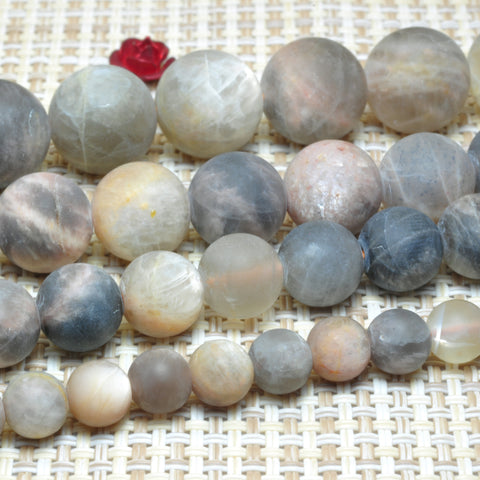 YesBeads Natural Sunstone matte round loose beads wholesale gemstone jewelry making 15"