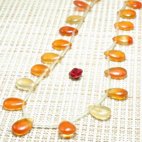 YesBeads Natural Rainbow Agate smooth teardrop beads top drill gemstone wholesale jewelry 8x12mm 15"