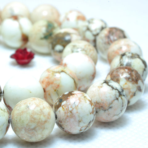 YesBeads Turquoise smooth round loose beads wholesale gemstone jewelry 10mm 15"