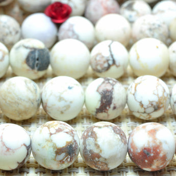 YesBeads Turquoise Matte round loose beads wholesale gemstone jewelry 10mm 15"