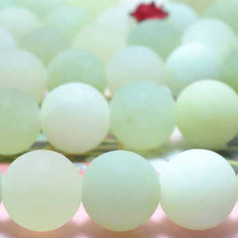 YesBeads Natural New Jade matte round loose beads gemstone wholesale jewelry 6mm -12mm 15"