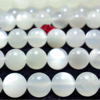 YesBeads Natural White Moonstone smooth loose round beads wholesale gemstone jewelry 6mm 8mm 15"