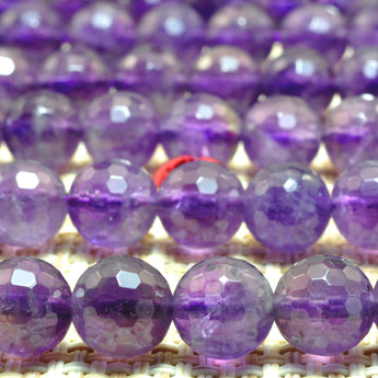 YesBeads Natural Amethyst A grade faceted round beads wholesale gemstone jewelry 4mm-10mm