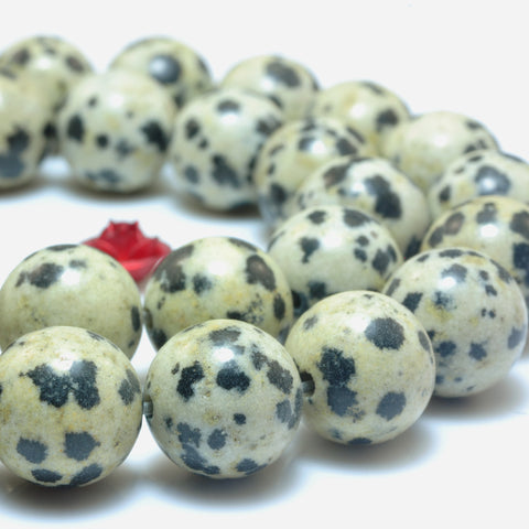 Natural Dalmatian Jasper smooth round beads wholesale gemstone jewelry making bracelet necklaced diy
