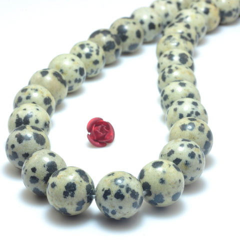 Natural Dalmatian Jasper smooth round beads wholesale gemstone jewelry making bracelet necklaced diy
