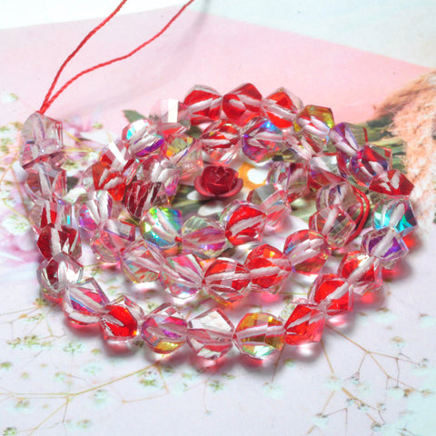 YesBeads Rainbow Glass faceted and twisted nugget beads wholesale jewelry making 9 colors