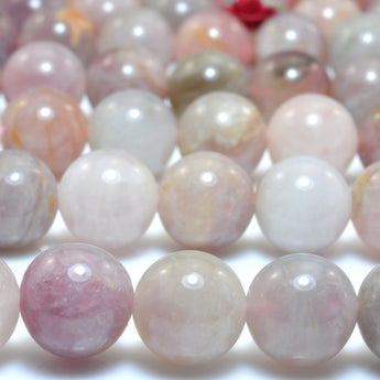 YesBeads Natural Madagascar Rose Quartz smooth round beads wholesale gemstone for jewelry making 15"