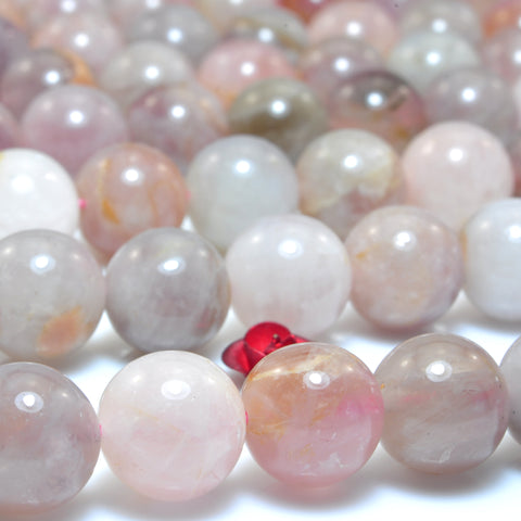 YesBeads Natural Madagascar Rose Quartz smooth round beads wholesale gemstone for jewelry making 15"