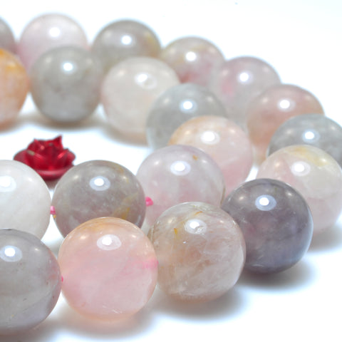 YesBeads Natural Madagascar Rose Quartz smooth round beads wholesale gemstone for jewelry making 15"