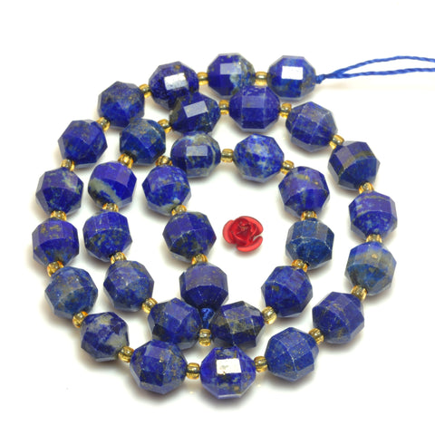 YesBeads Natural Lapis Lazuli faceted double terminated point beads wholesale gemstone jewelry  15"