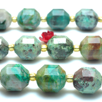 YesBeads Natural Chrysocolla faceted double terminated point beads wholesale gemstone jewelry making 15"