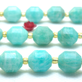 YesBeads Natural Amazonite faceted double terminated point beads wholesale gemstone jewelry making 15"