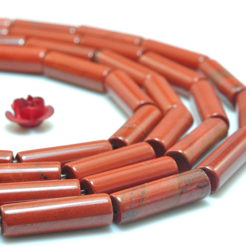 YesBeads Natural Red Jasper smooth tube beads gemstone wholesale jewelry making 4x13mm 15"