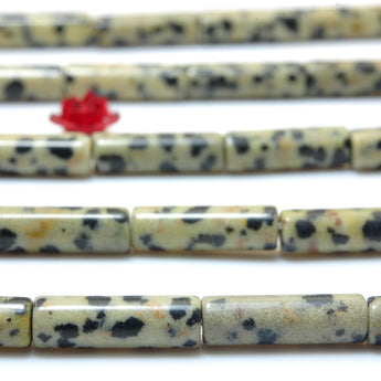 YesBeads Natural Dalmatian Jasper smooth tube beads gemstone wholesale jewelry making 15"