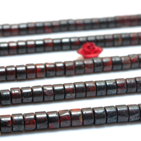 YesBeads Natural Red Brecciated Jasper smooth heishi wheel beads wholesale gemstone jewelry making 15"