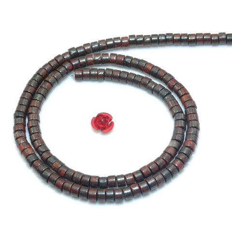 YesBeads Natural Red Brecciated Jasper smooth heishi wheel beads wholesale gemstone jewelry making 15"